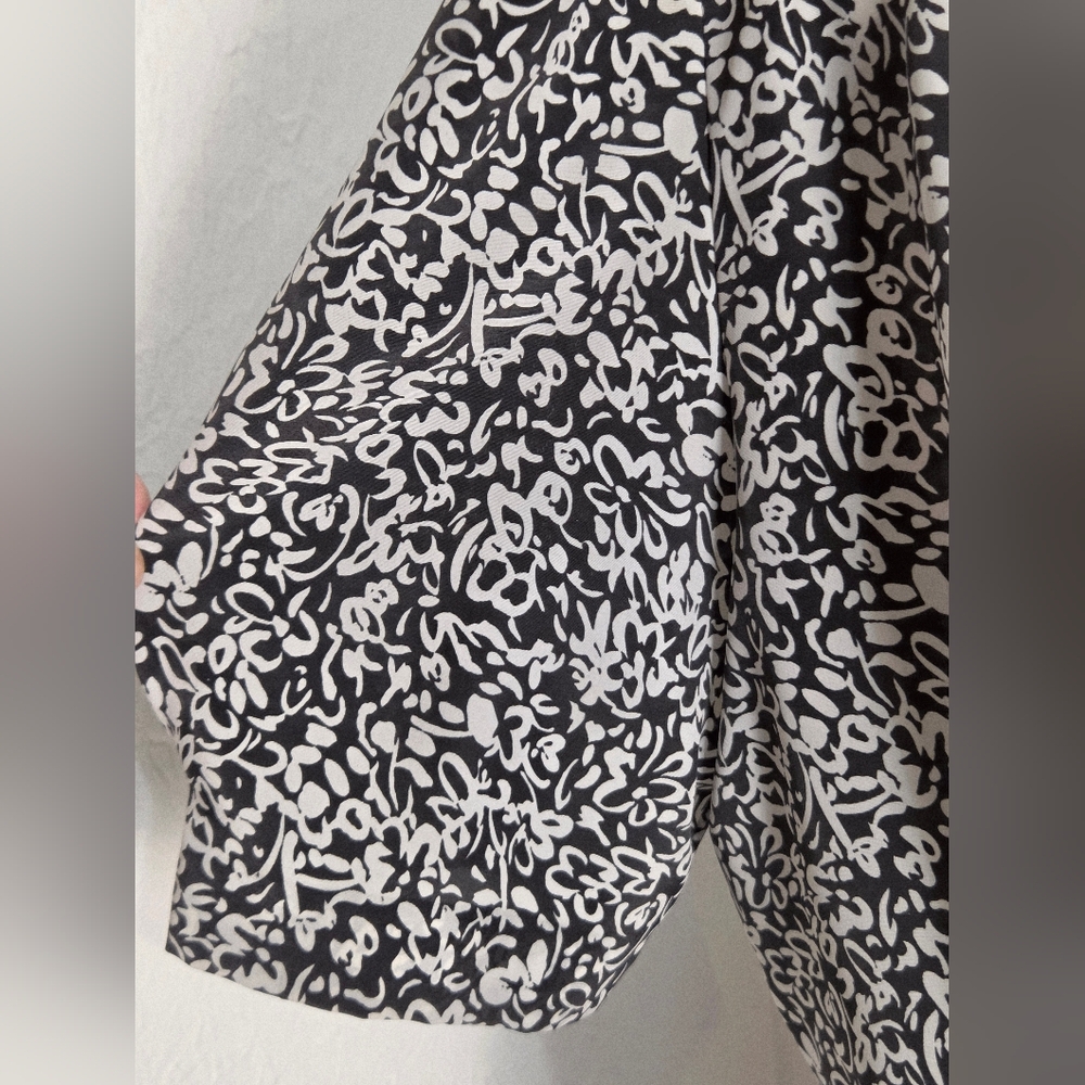 Liz Roberts Vintage Black & White Floral Double-Breasted Peplum Dress, Size 16 - Picture 6 of 11
